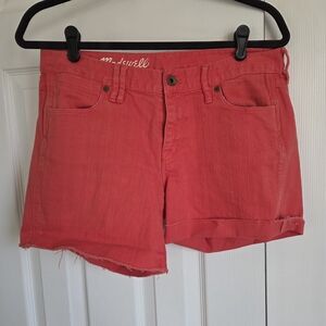 Madewell Women's Vibrant Red Jean Shorts
